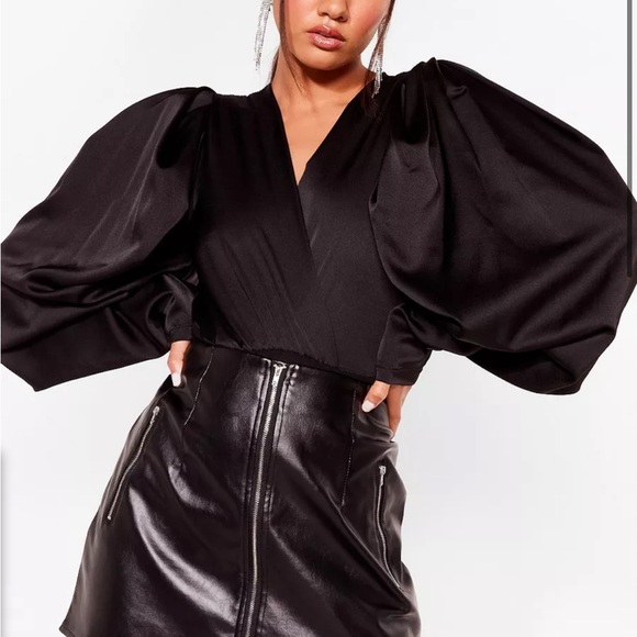 Inflated Ego Petite Balloon Sleeve Bodysuit - Picture 1 of 6